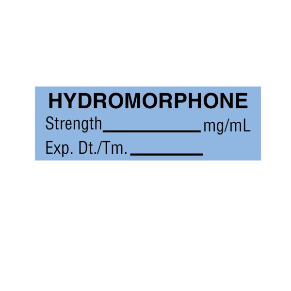 Tape, Hydromorphone, Strength mg/ml Exp., DT 1/2 x -1/2 Blue w/Black, PK6